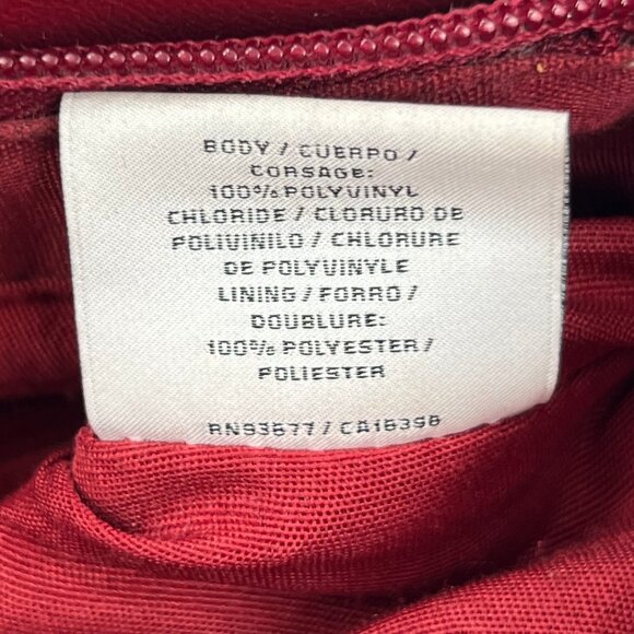 Liz Claiborne Red Faux Leather Shoulder Bag | Small Size - Picture 11 of 12